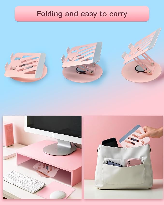 Upgraded 360°Rotating Tablet Stand with Foldable Base - Cute Dog Pattern,Universal for 7-13" Devices (iPad,iPhone,Tablet,Phone) - Ideal for Desk Work,Office,Travel,Home & Painting