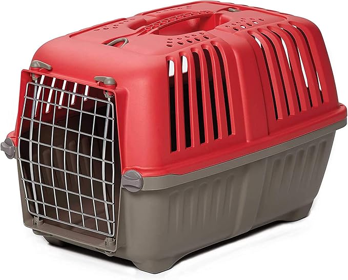 MidWest Homes Spree Travel Carrier, 22-Inch, Small Pet Crate | Hard-Sided Pet Carrier, Steel Door, Ventilated Design, Locking Tabs, Easy Assembly