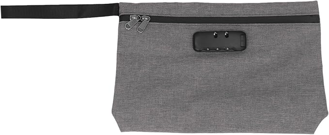 Smell Proof Bag, Odor Stash Container with Combination Lock and Activated Carbon Lining, for Travel Storage and Accessories Protection (Grey)