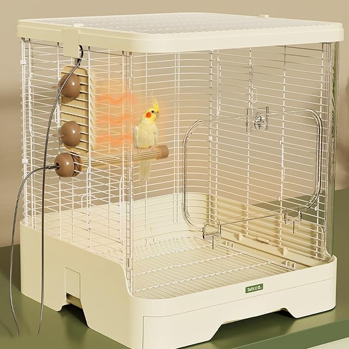 Thermostat Heated Perch Stand for Pet Bird Cage Featuring Consistent Heat and Simple Maintenance Design Heating Device Thermostat Bird Perch
