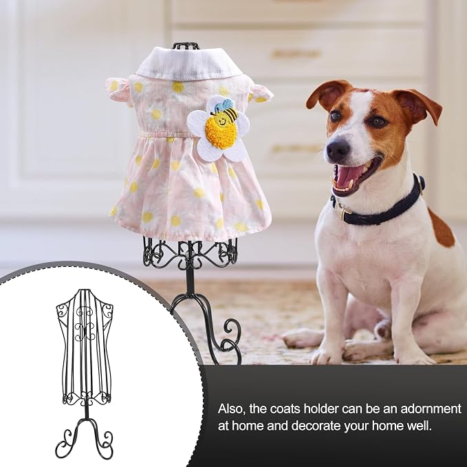 Pet Clothing Display Rack with for Puppy Clothes Lightweight Iron Dog Mannequin Hanger, Easy to Carry Pet Shop Clothes Holder Cat Coat for Home Adornment
