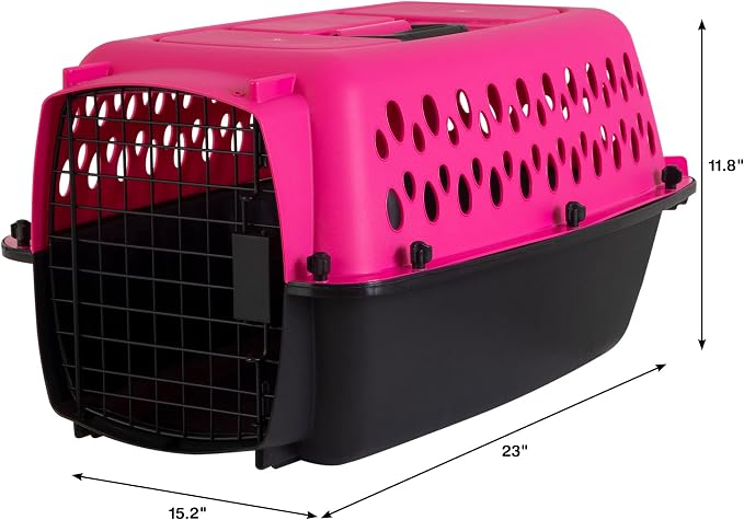Petmate Pet Porter Fashion Dog Kennel 23in, Hot Pink, for Pets up to 15lbs | Made in USA