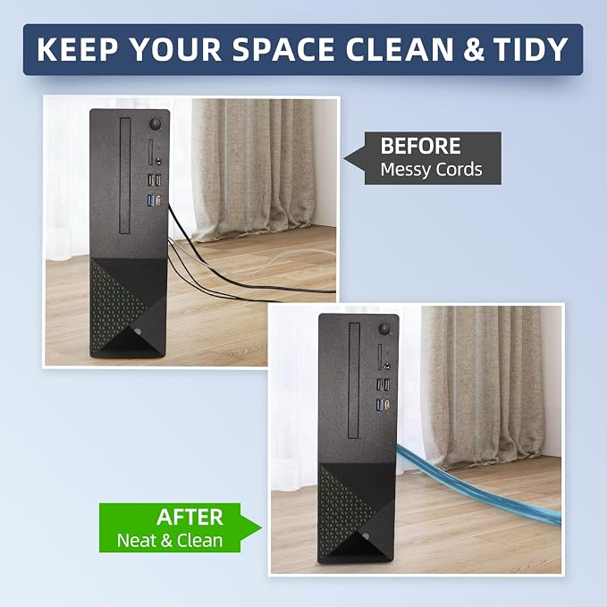 Braided Expandable Cable Sleeve, PET Wire Loom, Flexible Mesh Sleeving Cord Management for TV, Computer, Home Theater, Automotive, Protect Cat from Chewing Cords (Blue, 1/2" x 25ft)
