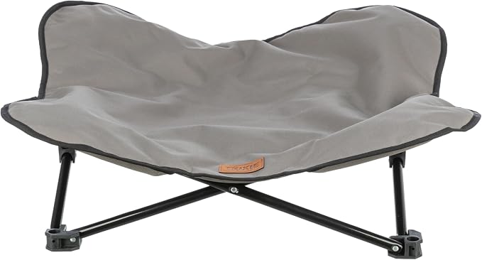 Trixie Camping Cot for Small Dogs up to 35 lb, 27.2" x 27.2" | Elevated Pet Travel Bed, Portable Steel Frame Lounger, Removable Topper, Foldable Design, Storage Bag Included