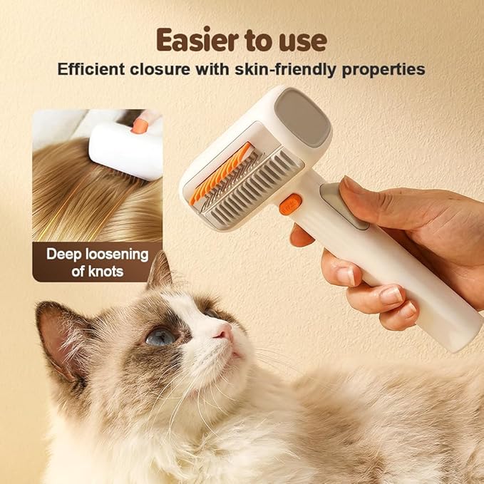 2-in-1 Pet Self-Detangling & Grooming Comb, 2026 New Deshedding Tool for Dogs & Cats, Undercoat Rake & Brush for Long or Short Hair, Removes Mats, Tangles & Loose Fur (White*1)