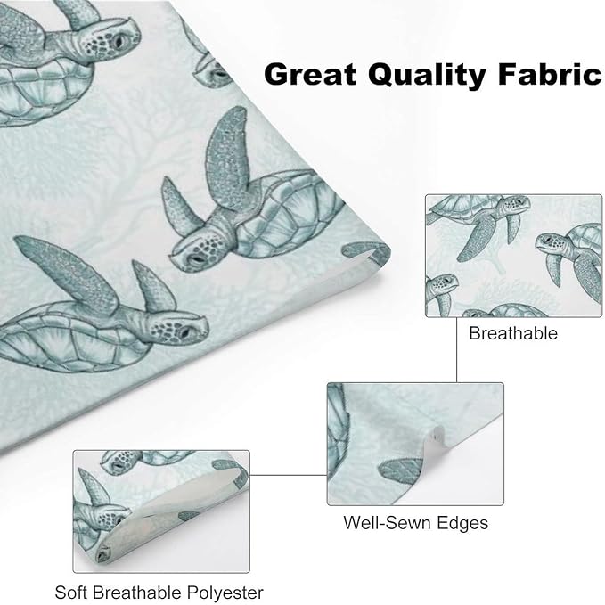 Lightweight Sea Turtle Grass Natural Watercolor Portable Pet Triangle Scarves with Adjustable Design, Comfortable and Soft Dogs Scarf, Easy to Clean