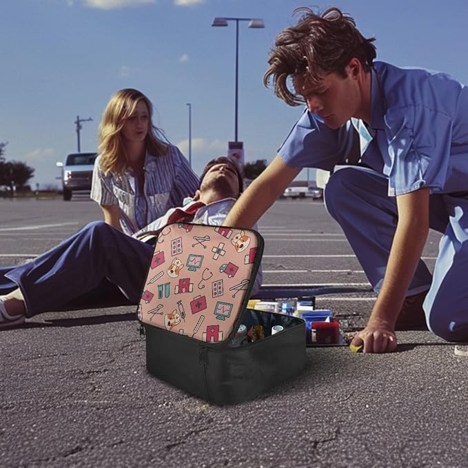 First Aid Bag Empty Pet Corgi Nurse Medical Bag Empty Medium Travel Medical Supplies Organizer Bag Portable Kit for Traveling Car Home School Kids Student College Dorm