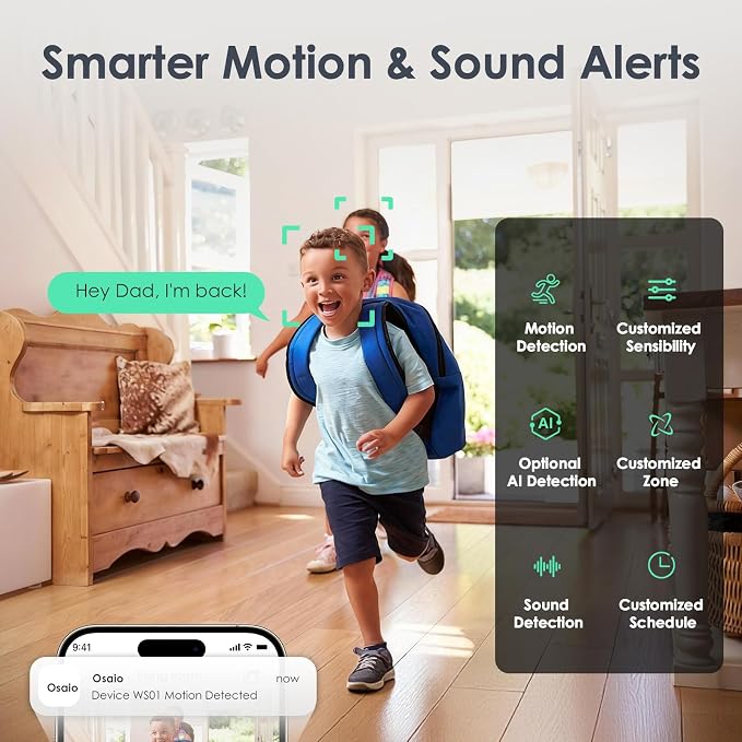 YOTON Indoor Security Camera for Baby Monitor, Home & Pets, 2.4GHz WiFi with Motion Detection, Night Vision, 2-Way Audio, Works with Alexa & Google Home, Local Storage or Optional Cloud, WS01(4-Pack)