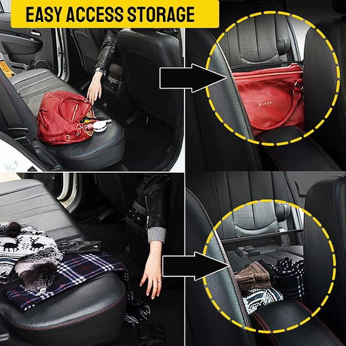 QBUC Car Net Pocket Handbag Holder, Mesh Cargo Car Storage Universal Storage Bag for Handbag Bag (Black)