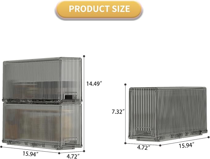 KHNR Slim 2 Tier Kitchen Spice Rack Shelf Organizer with Wheels, Narrow Gap Storage Cabinet for Bottles, Cans & Seasoning Jars, Food Grade PET, Perfect for Refrigerator Side or Pantry, Clear Grey