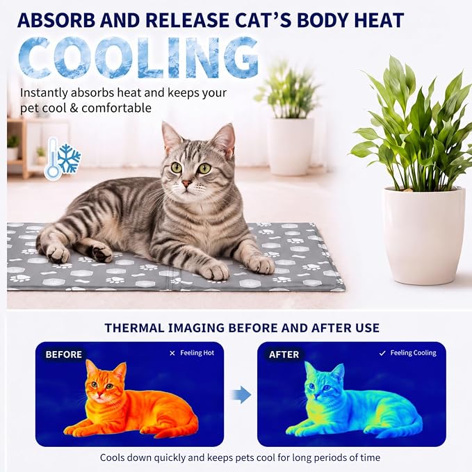 RattanView 2 Pcs Dog Cooling Mat for Cats 16"x20" Waterproof Self Cooling Pet Pad Portable Mat for Crate Kennel Car Sofa Bed Floor Summer Indoor Outdoor Travel with 2 Pcs Travel Bags