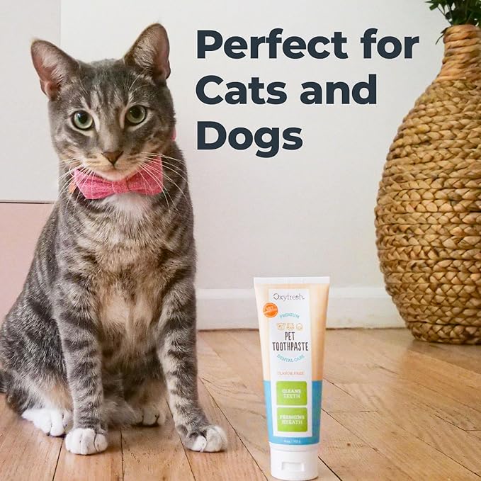 Oxyfresh Professional Cat & Dog Toothpaste, Teeth Cleaning Gel for Plaque, Tartar & Bad Breath, Vet-Approved Pet Dental Care, 4 oz