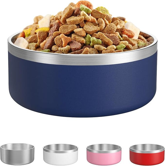 LIANLAI Stainless Steel Dog Bowls, Rust-Resistant Pet Bowls, Non Slip Dog Water Bowl, Versatile Feeding Bowls (Blue，40 oz)