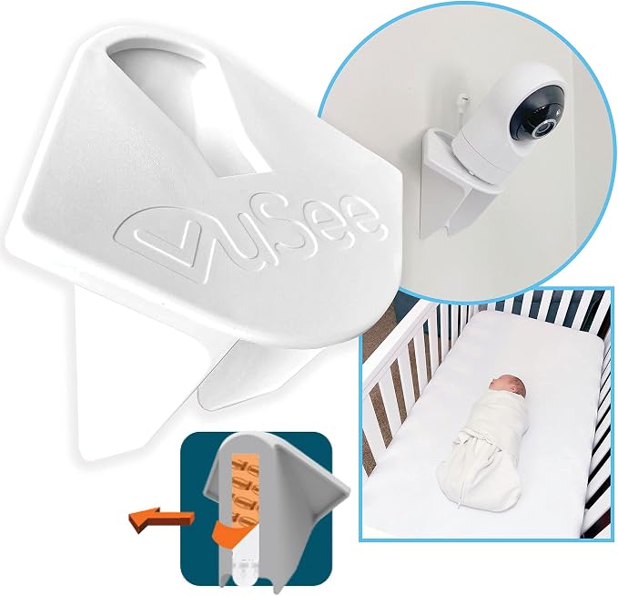 Anywhere Baby Monitor Wall Mount – No-Drill Adhesive Shelf for Cameras – Compatible with Most Baby Monitor Brands – White, 1 Pack