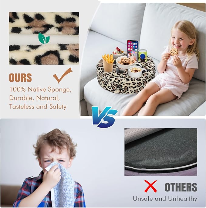 INNO STAGE Couch Cup Holder Pillow | Sofa Caddy Buddy Cupholder Organizer, for Bed Rv Tv Car Man Cave Boat Remote Snacks Drink, Gift for Couch Potato,