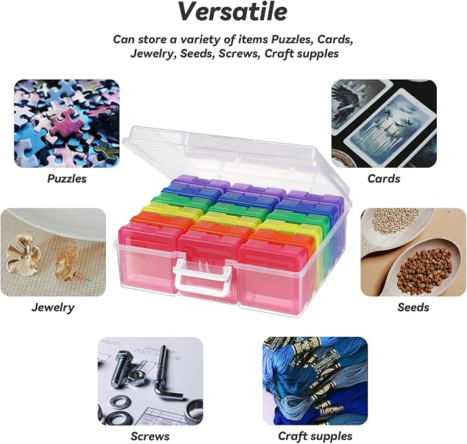 18 Pack Plastic Storage Box Arts & Crafts Storage Boxes & Organizers | Multifunctional Design,Stackable,See Through,Versatile Organization,Space-Saving,Durable,Dust Protection
