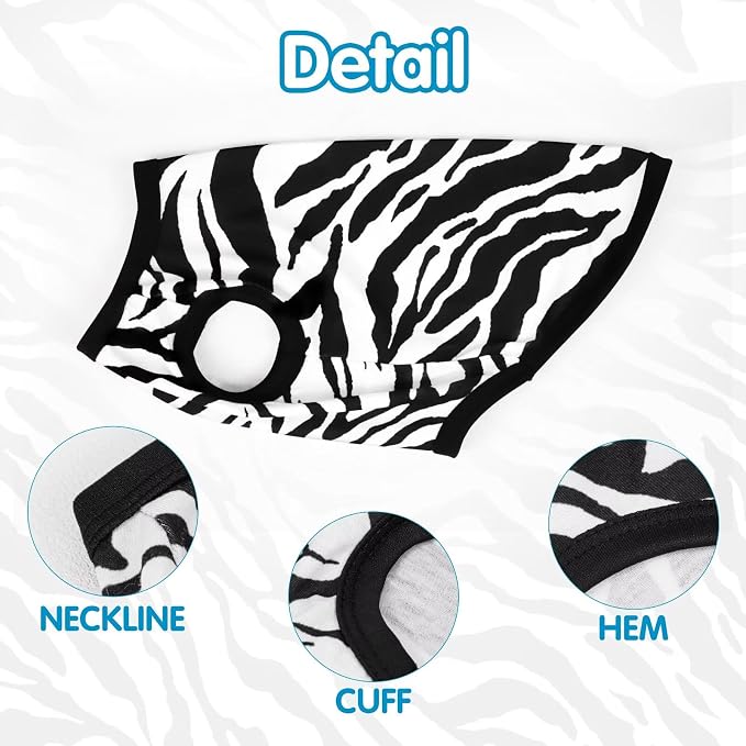 Adorable Zebra Print Dog Shirts – Lightweight, Cozy Outfit for Small to Medium Dogs, Soft & Snuggly Pet Wear for Everyday Comfort and Cuteness.Black XXL