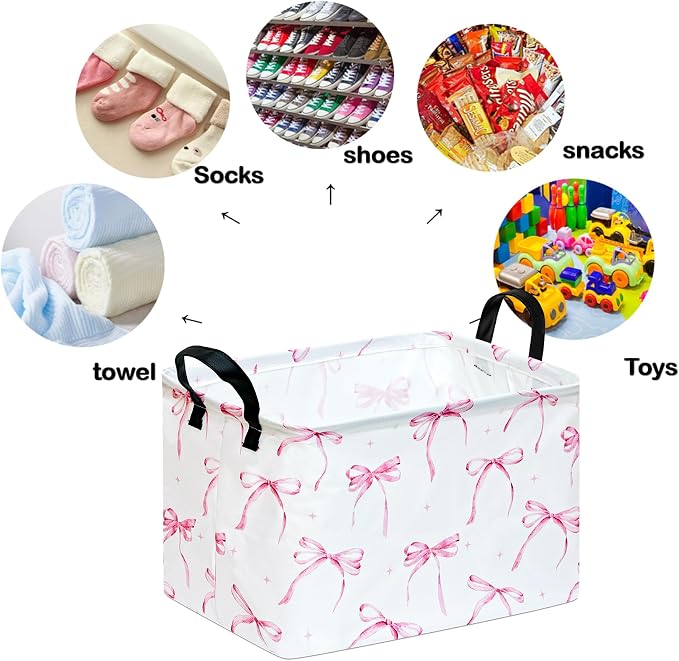 Storage Basket Home Shelf Basket Clothes Laundry Hamper | Rectangle Organizer Box Nursery Bin Gift Laundry Basket with Handles for Home