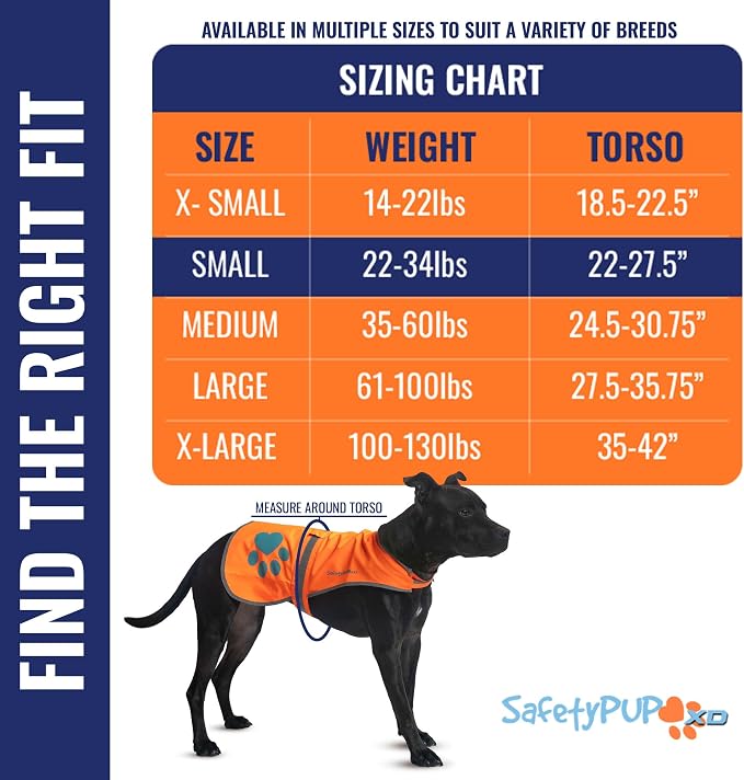 Blaze Orange Dog Vest. Reflective High Visibility in Hunting & Wooded Areas