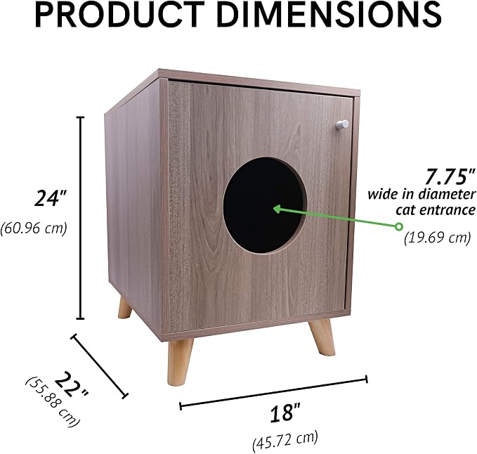 Midlee Hidden Cat Litter Box Furniture- Small- Wood Enclosure Nightstand Table Pet Washroom
