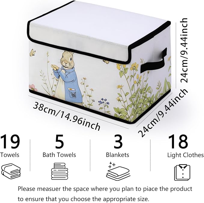 Stackable Storage Bins with Lids,Closet Organizers Fabric Box for Home and Office,Blanket Clothes Organizers,Under Bed Storage Containers 3 Pack