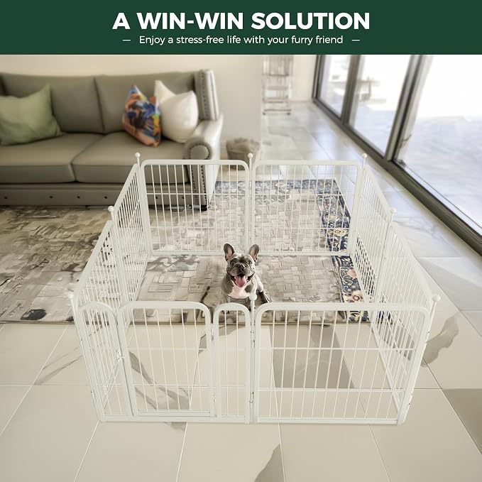 FXW Rollick Dog Playpen, Indoor, Yard & RV Camping, 24" H, 16 Panels | Easy setup, Heavy-duty, DIY layouts, Walk-through gate, for Puppies & Small Dogs, Patented