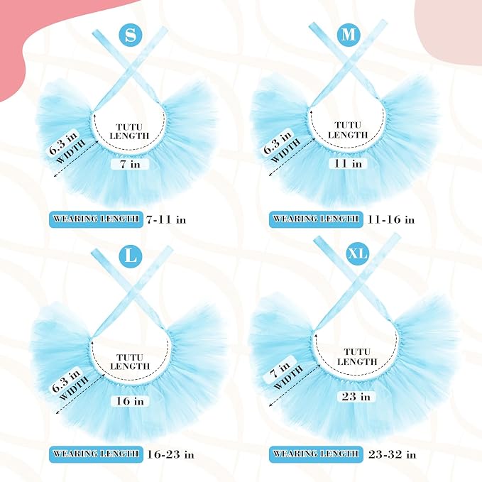 2 Pcs Dog Crown Headband Dog Tutu Dress Set Crystal Rhinestone Tiara Crown Tutu Skirt Pet Dress Costume for Puppy Birthday Party Wedding Photo Prop Costume(Blue,Large)