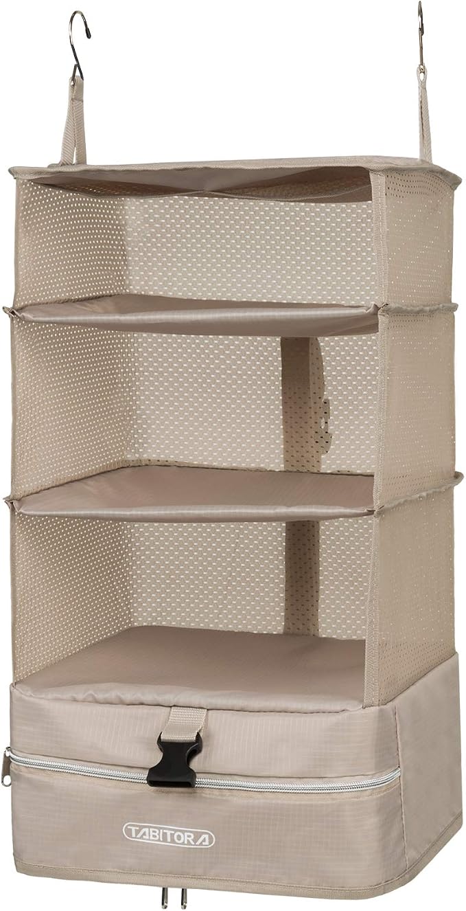 TABITORA Portable Hanging Travel Shelves Bag Packing Cube Organizer Suitcase Storage Large Capacity