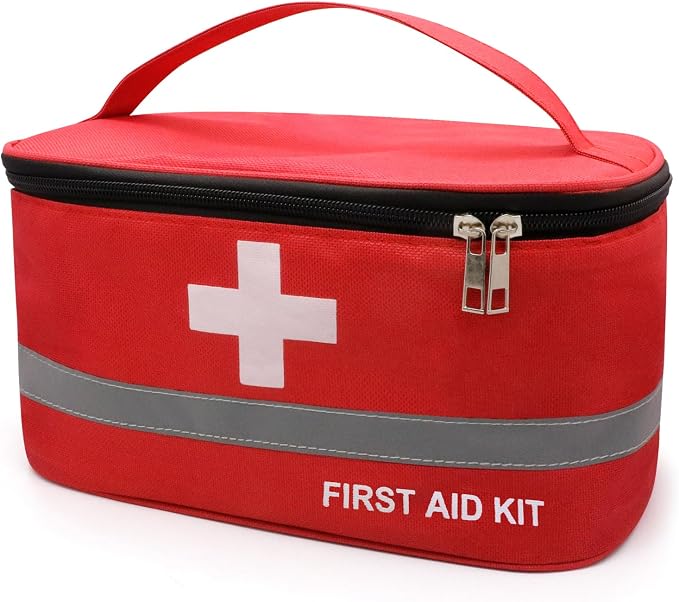Faylapa Empty First Aid Bag, 10.2x5.5x5.5 inches Portable Outdoor First Aid Medical Storage Bag, Multi-Function Emergency Medicine Storage Organizer for Home Outdoor Travel Car Camping Hiking