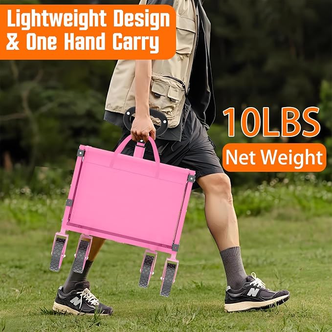 Yozoia Wagons Carts Foldable,Utility Beach Grocery Wagon with Wheels,Pink | Foldable, Lightweight, Portable, Simple Installation, for Camping Shopping Beach Garden Sports
