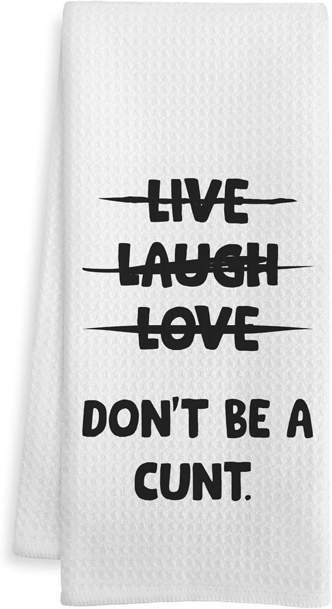 Funny Kitchen Towels, Funny Hand Towel for Bathroom Kitchen Decor, Adults Humor Gifts for Women, Dont Be A Cunt,16x24 Inch