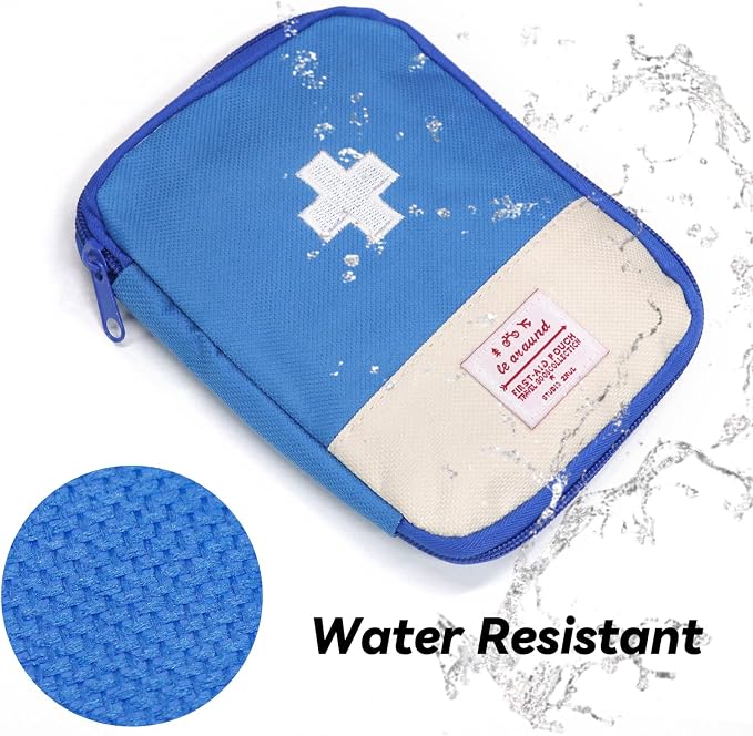 Faylapa 3 Pcs Mini Empty First Aid Bag, 7x5 inches Mini Portable Medical Pouch, Travel Emergency Multifunction Emergency Storage Bag for Hiking, Home, Travel, Camping, Outdoor, Car, Office(Bag Only)