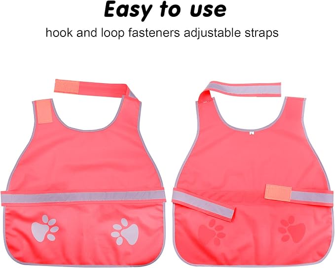 Geyoga 2 Pcs Reflective Dog Vest Adjustable Safety Vest,L,Pink, Blue | Pet High Visibility Apparel, Blaze Fluorescent, Dog Service Jacket Clothes Safeguard, for Hunting Outdoor Walking Night