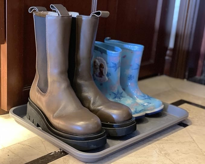 Boot Tray for Entryway Indoor, Heavy Duty Shoe Mat Trays 3 Packs, 16.7"x12.8" Waterproof Shoe Tray