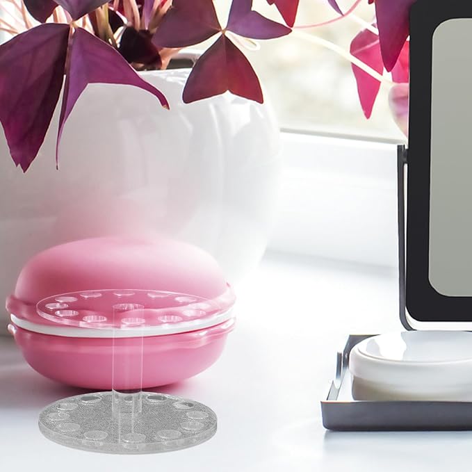 Nail Brush Holder Stand for Uv Gel Pen PET Desk Organizer | Carving Pattern Work Desk Use, Prevents Mess and Disorganization, PET, Easy Setup