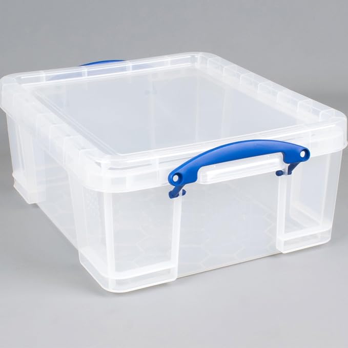 Really Useful Box 17L Plastic Storage Bins, 3 Pack | Containers with Snap Lids and Clip Lock, Clear