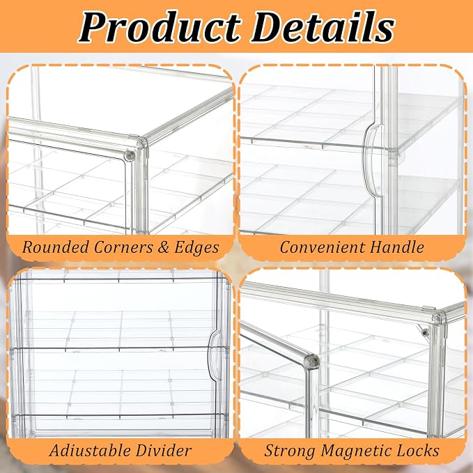 YEXEXINM 4 Layers Adjustable Clear Bread Storage Box for Kitchen Countertop,Large Bread Storage Container, 4 Layers Acrylic Pastry Display Case, Clear Boxes Bread Holder for Bread, Bagel, Muffins
