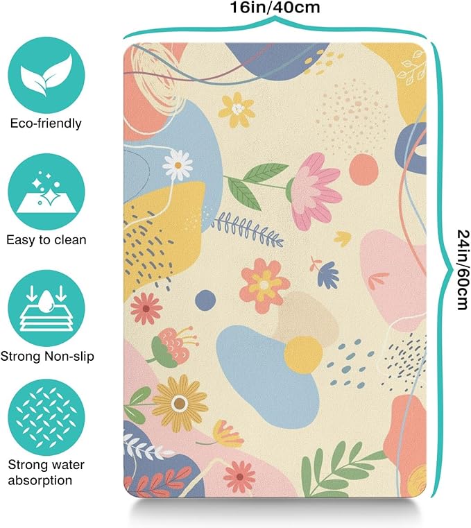 Pet Feeding Mat for Floors Waterproof Dog Mat for Food and Water Absorbent Quick Dry Non Slip mat for Cat Bowls