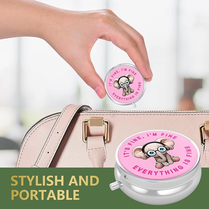 Pill Box, Small Pill Case for Purse & Pocket, Travel Medicine Organizer | Cute Travel Medicine Organizer, Portable Medicine Container Holder to Hold Vitamins, Medication, Fish Oil & Supplement