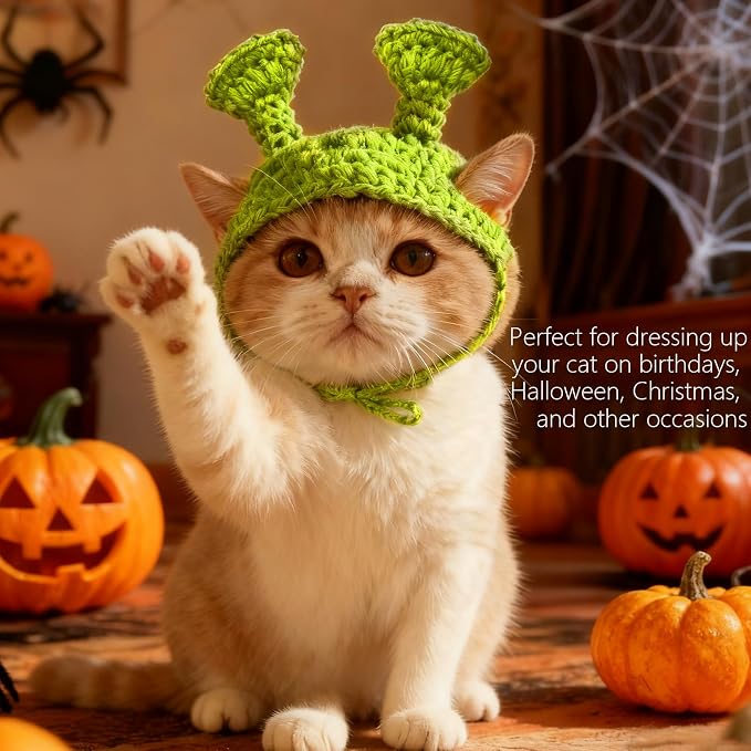 Cute Cat Hat Costume Suitable for 5 to16 lbs - cat Hats for Cats only Head Circumference 11" or Less Kitten hat pet Photography Outfits