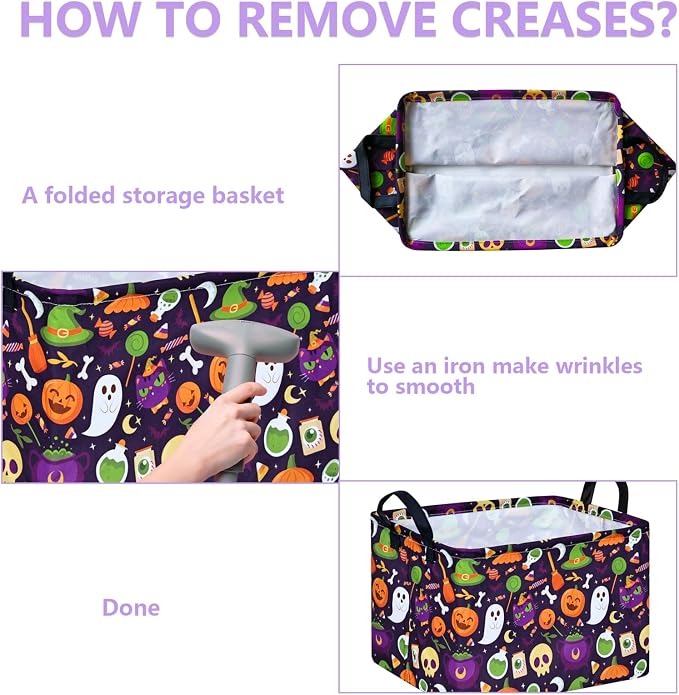 Pumpkin Pattern Storage Basket Gift Shelf Basket Storage Bin, Nursery Basket Organizer Box for With Handles for Room Deco