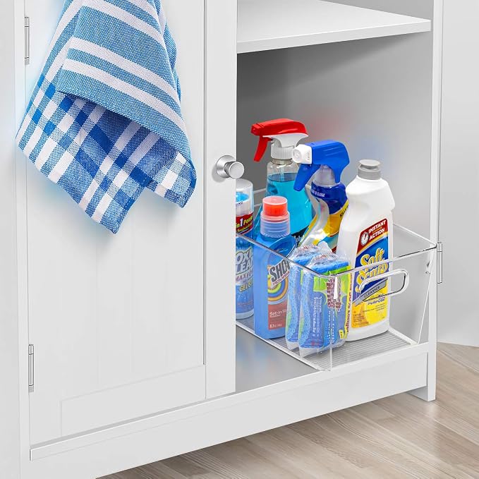 Sorbus Fridge Organizers and Storage, Clear Plastic Bins (Medium, 2 Pack)