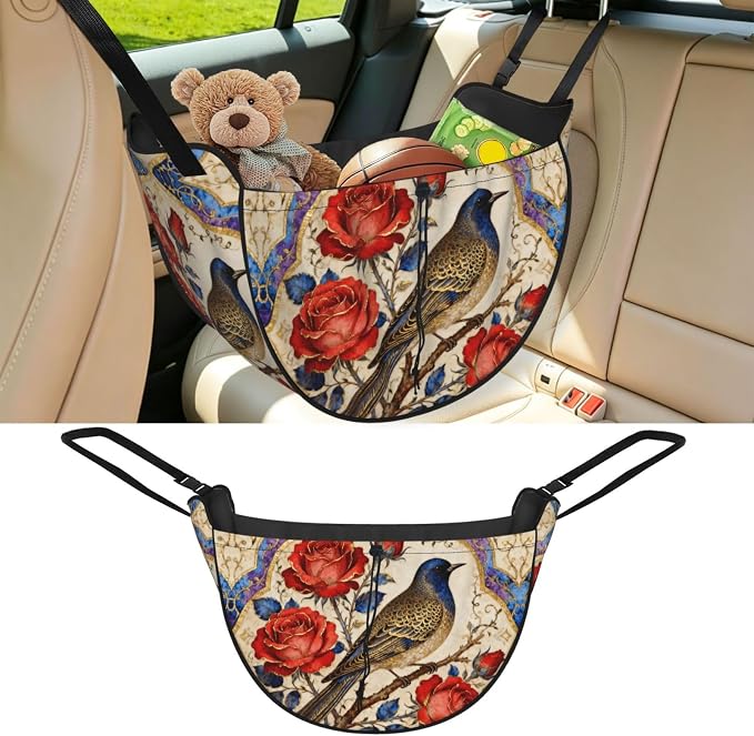 Beautiful flowers Car Seat Organizer-Backseat Storage Bag for Travel | Waterproof Durable. Holds Snacks Gear Essentials. Fits Most Cars.