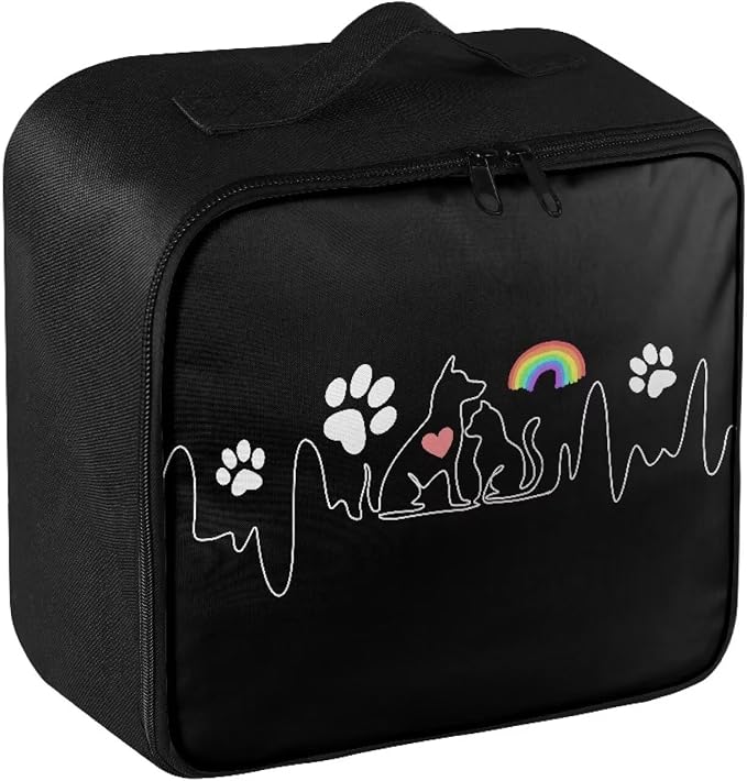 Black Empty First Aid Bag Paw Print Medicine Bag for Traveling Cute Medical Bag Empty Medium Emergency Bag for School Empty Emergency Trauma Kit Organizer Bag