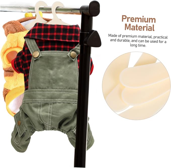 PRETYZOOM 40 Pcs Pet Clothes Hangers Plastic Dog Cat Coat Drying Racks Beige Lightweight Reusable Organizer for Small Puppy Kitten Apparel Storage