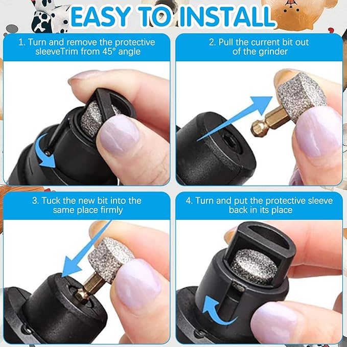 Silent Groom Pro Nail Grinder, Silent Grind Pro for Dogs, Silent Grind Pro, Silent Grind Pro Dog Nail Trimmer, New Electric Dog Nail Clippers for Dog Nail Grinders Rechargeable