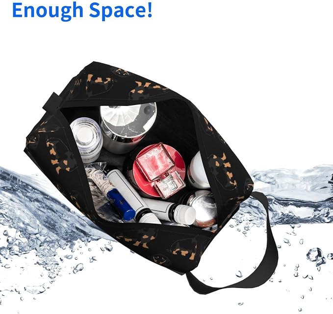 Dachshund Weiner Pet Dogs Print Travel Toiletry Makeup Bag for Women and Men, Large Capacity Organizer, for Accessories, Cosmetics, Shampoo, Brushes and Essentials