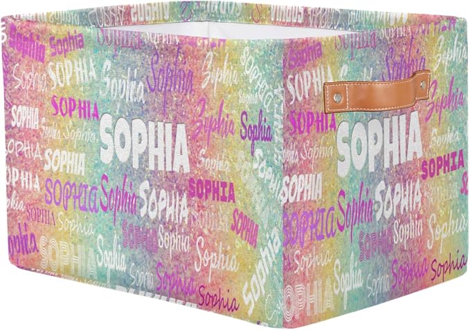 Custom Storage Basket, Colorful Bling Sequins Glitters Pink Yellow | Organizing Boys Girls Pets Toys Closet Shelf Clothes Books