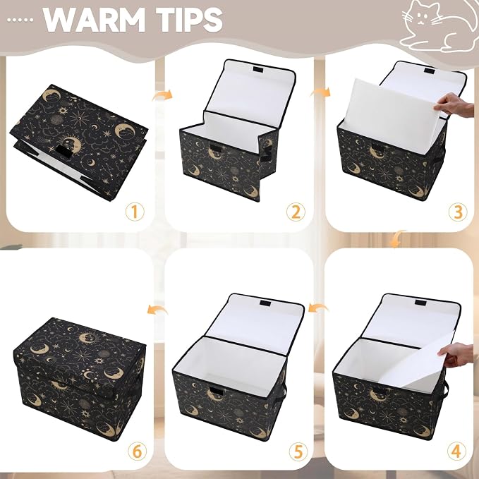 Fabric Storage Bins with Lids,Under Bed Storage Containers 3Pack | Stackable Clothes Storage Bins with Lids,Closet Organizers Fabric Box for Home and Office,Blanket Clothes Organizers