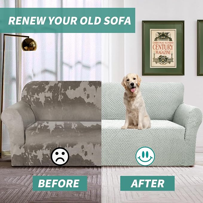 YEMYHOM Couch Cover Latest Jacquard Design High Stretch Extra Large Sofa Covers Pet Dog Cat Proof Oversized Slipcover Non Slip Magic Elastic Furniture Protector (X Large, Ivory)